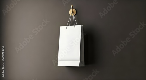 Wallpaper Mural Blank Shopping Bag Mockup on Dark Wall Torontodigital.ca