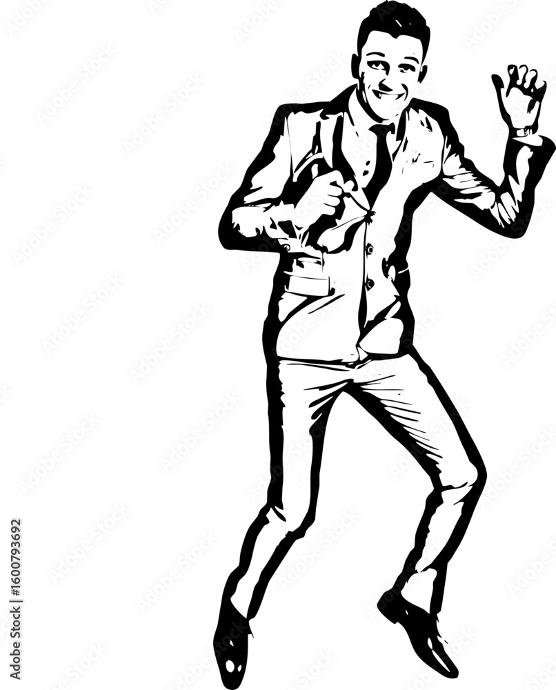 Fototapeta premium Jumping happy business man