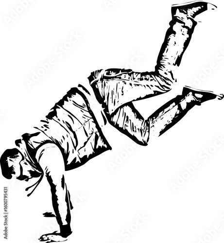 Break dancer man in action