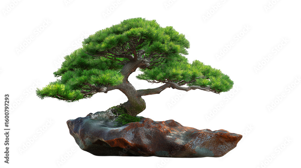 Fototapeta premium Bonsai Tree on Rock Base