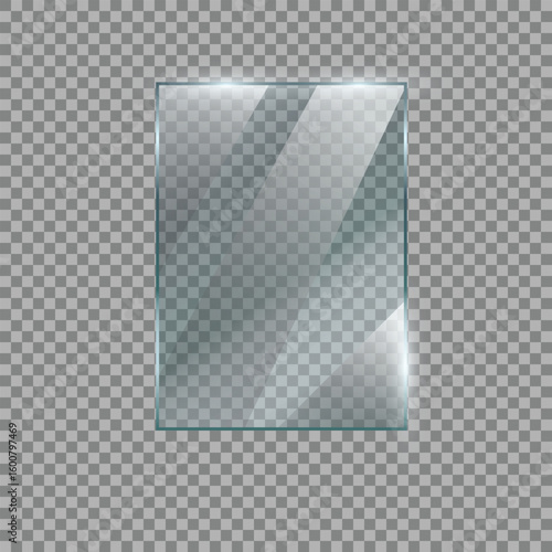 3D transparent rectangle frosted glass component designed for clean display applications with high clarity visuals and futuristic touch interface usability screen mockup
