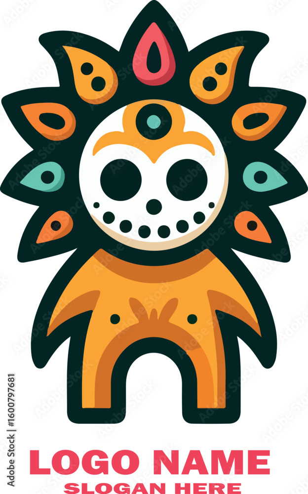 Naklejka premium Alebrijes logo vector white background .