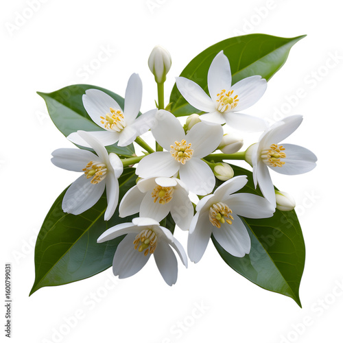 Stunning Closeup of Orange Blossoms isolated on transparent background