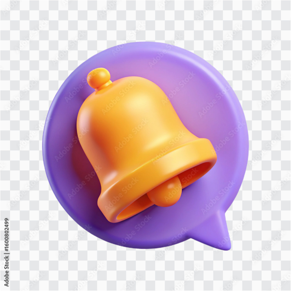 Fototapeta premium 3D Bell Notification PNG | Alert Icon, Reminder and Notification Symbol 2