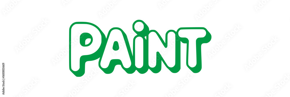 Fototapeta premium Green Paint Text.
