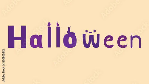 Halloween word front design. banner, print on demand, background, poster. 