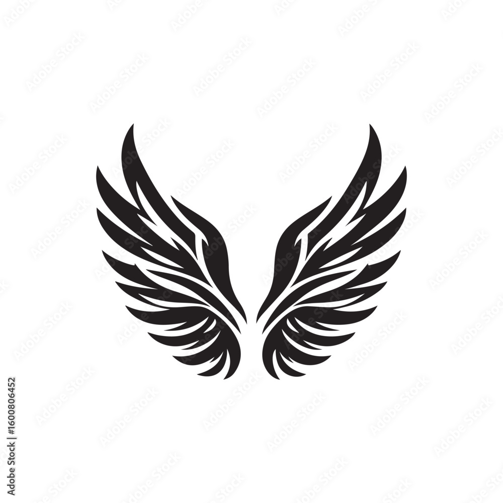 Fototapeta premium Eagle wings vector design featuring a flying bird silhouette, perfect for a powerful logo or tattoo