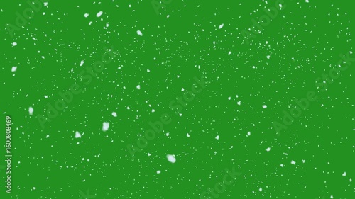 Christmas snow on green screen

