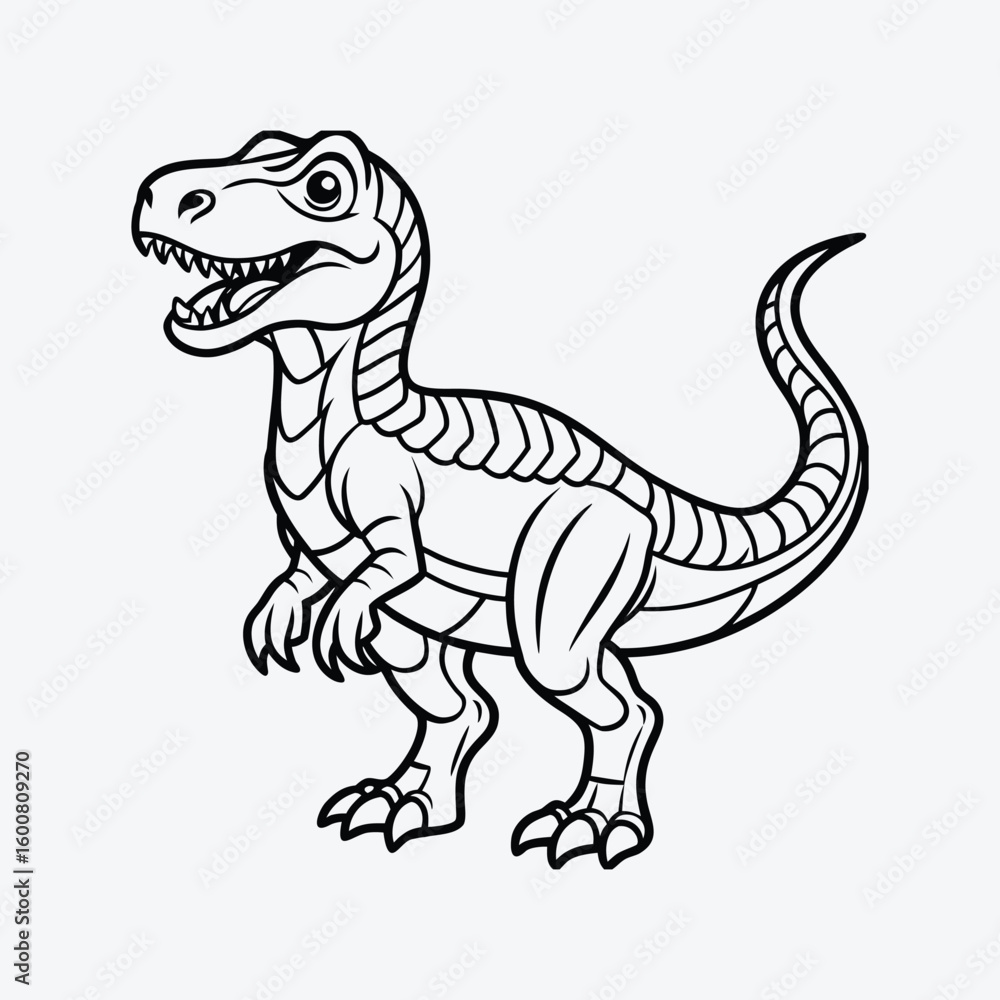 Fototapeta premium Vector art of a black and white line drawing of a cartoon