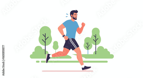 Dedicated runner enjoying a scenic outdoor jog pursuing health and fitness goals under open sky with minimalist design aesthetics evoking calm