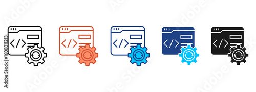 Web Development Icon Set Multiple Style Collection