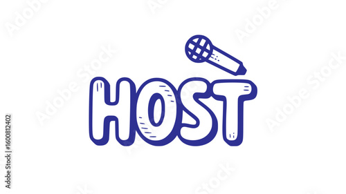 Host Microphone Doodle.