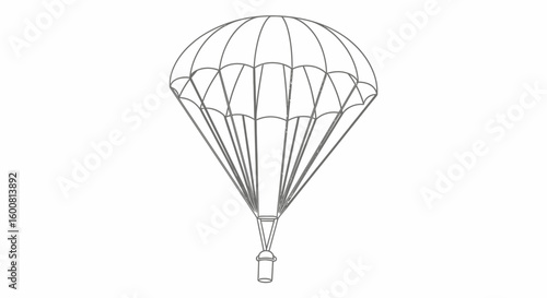 Conceptual Parachute Illustration: Exploring Aviation and Safety Dynamics with Modern Minimalist Design Aesthetics
