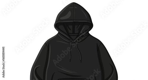 Stylish Dark Hoodie Design: Fashionable Apparel Template for Graphic Design Projects and Mockups with a Clean Look