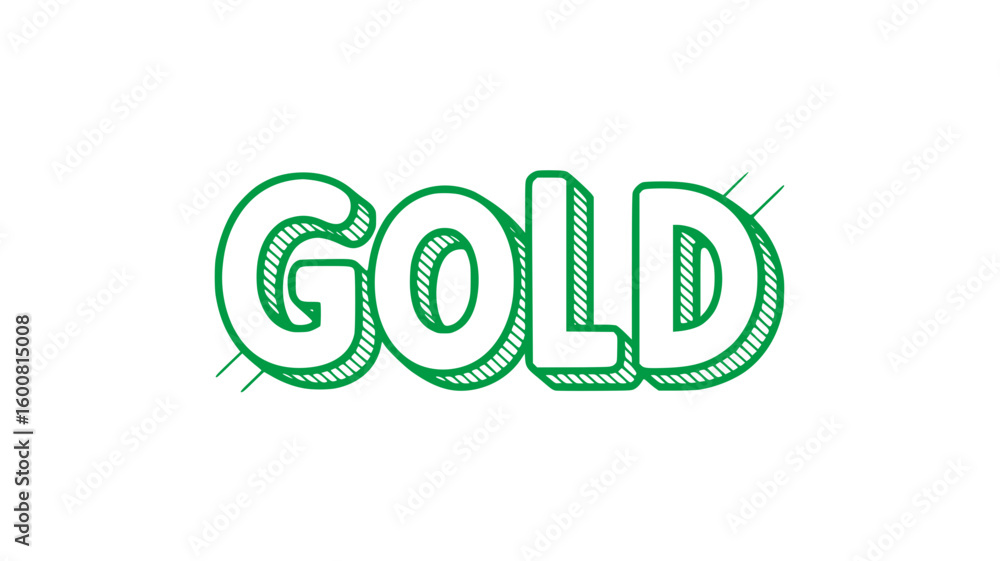 Fototapeta premium Green Gold Text Graphic.