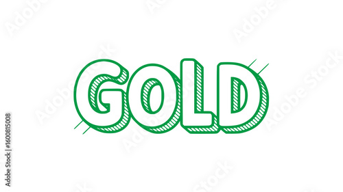 Green Gold Text Graphic.