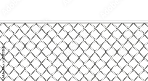 Monochrome rhombic chain-link fence detail presenting a visual representation of a patterned security barrier with geometric precision and