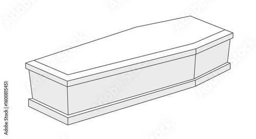 Simple Line Drawing of a Traditional Casket Offering Contemplative Visualizations or Funeral Planning Considerations