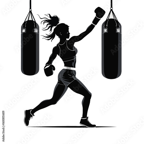 Woman Boxer in Motion