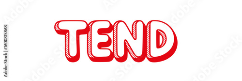 Red Tend Word Art.