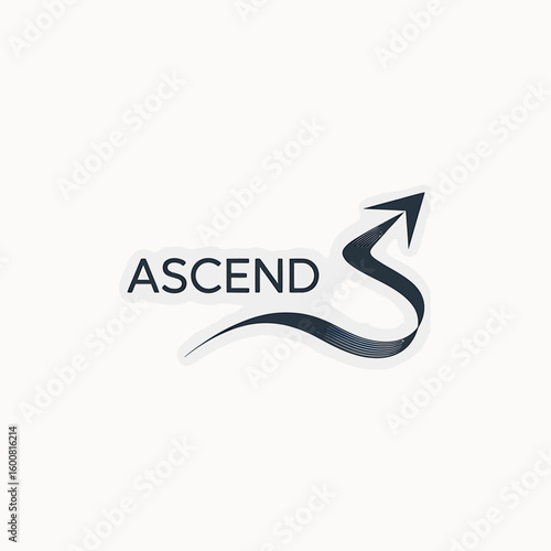 Ascend Text with Arrow Design Representing Growth and Positive Direction in Business and Personal Development Concepts