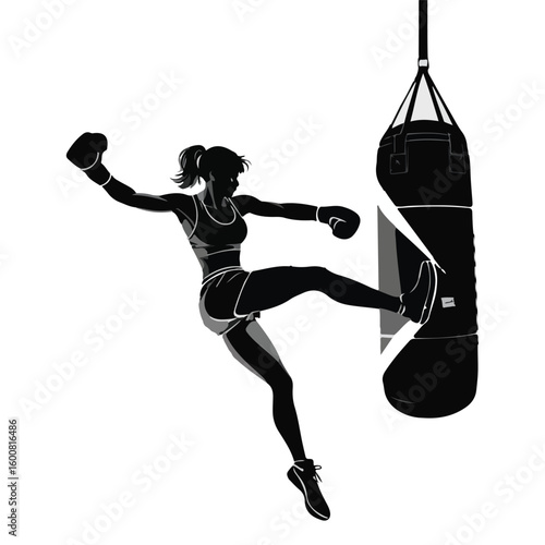 Woman Boxer in Motion