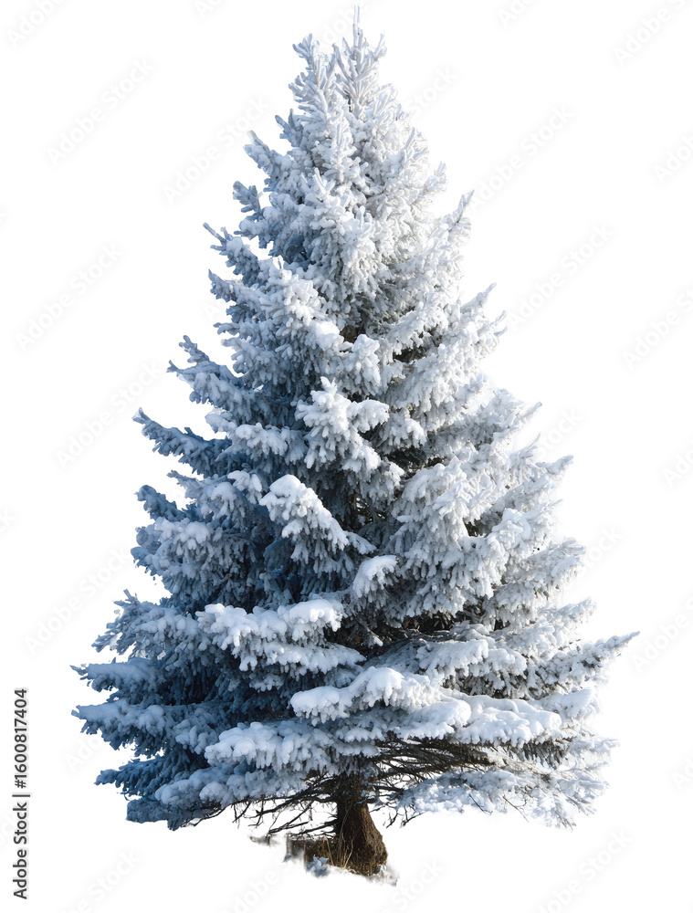 Fototapeta premium Snow-dusted evergreen tree (1)