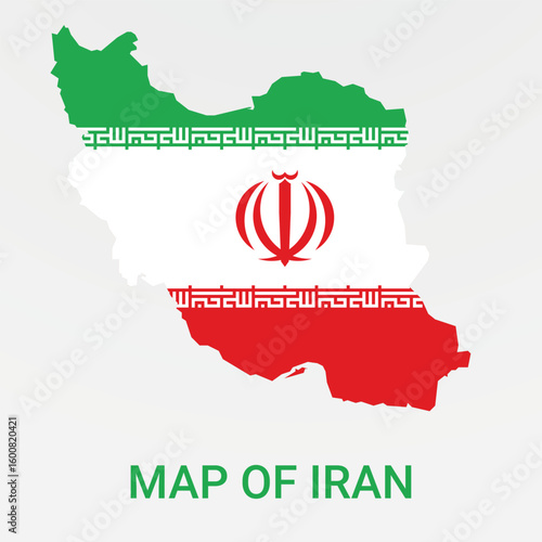 Republic of Iran map flag	