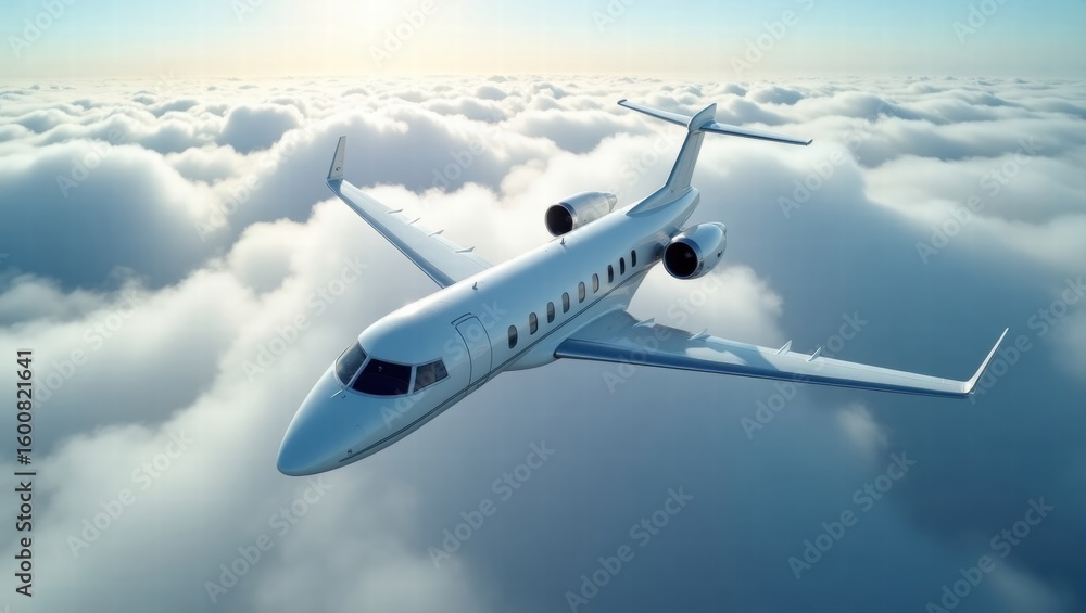 Fototapeta premium Large private jet in the sky