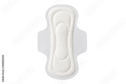 White sanitary pad with wings for menstrual hygiene isolated on transparent background