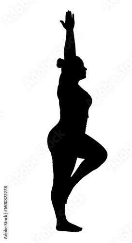 Plus-size woman practicing Tree Pose (Vrksasana) in yoga
