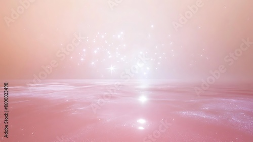 Light pink dreamy background with sparkling stars for romantic and relaxing atmosphere
