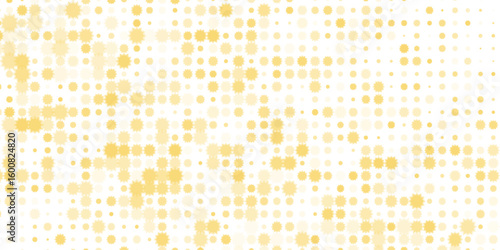 Gold falling down confetti background. Repeated golden dotted glitter pattern. Yellow, orange and golden dots wallpaper.