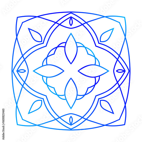 Bright Gradient Colored Mandala Abstract Lace Art. Neon Frame Border Isolated on Background, Retro Birthday Party Greeting card Invitation Design Element Symbol