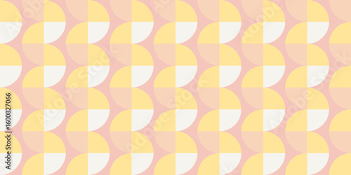 Pastel circle pattern in yellow and pink for fabric and nursery design