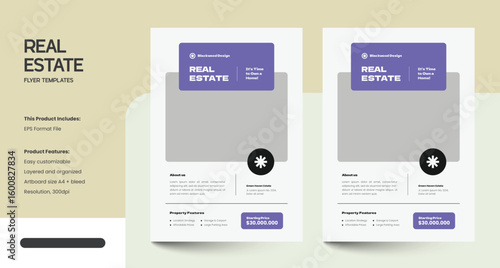 Clean, Modern and Professional Real Estate Design Flyer Template