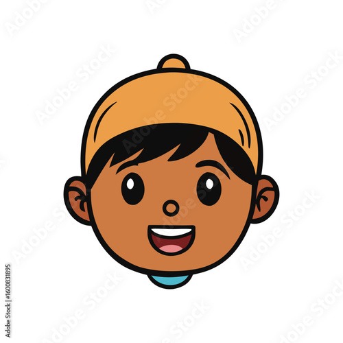 Wallpaper Mural Cartoon boy wearing orange cap isolated on transparent background Torontodigital.ca