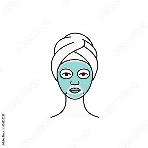 A person undergoing a facial mask treatment, enjoying a skincare routine.