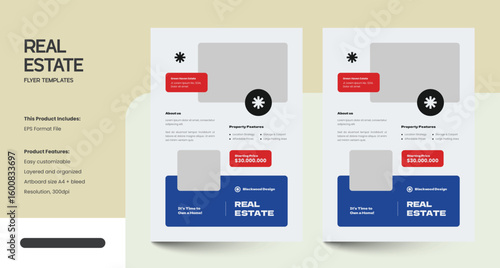 Clean, Modern and Professional Real Estate Design Flyer Template