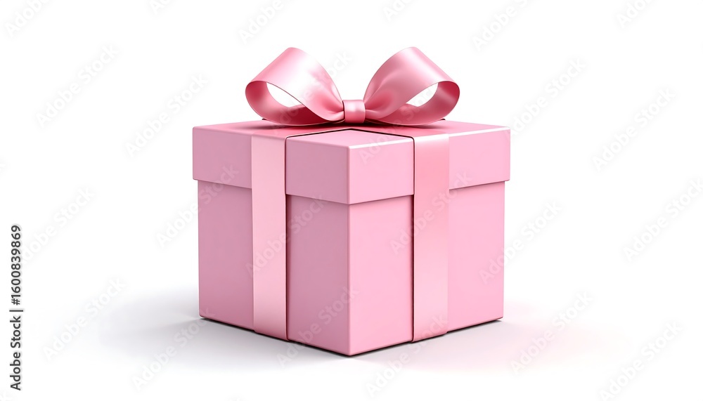 Obraz premium Pink gift box with ribbon (2)