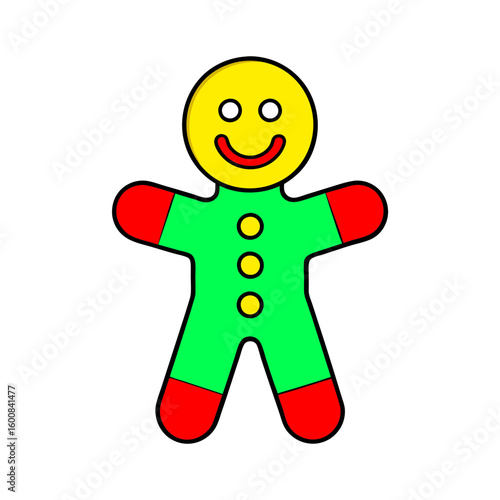 outline vector illustration of a gingerbread man