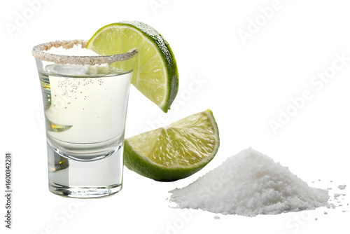 Refreshing tequila shot with lime PNG Image