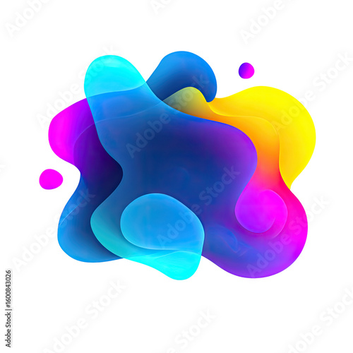 Abstract blob graphic with vibrant, fluid colors