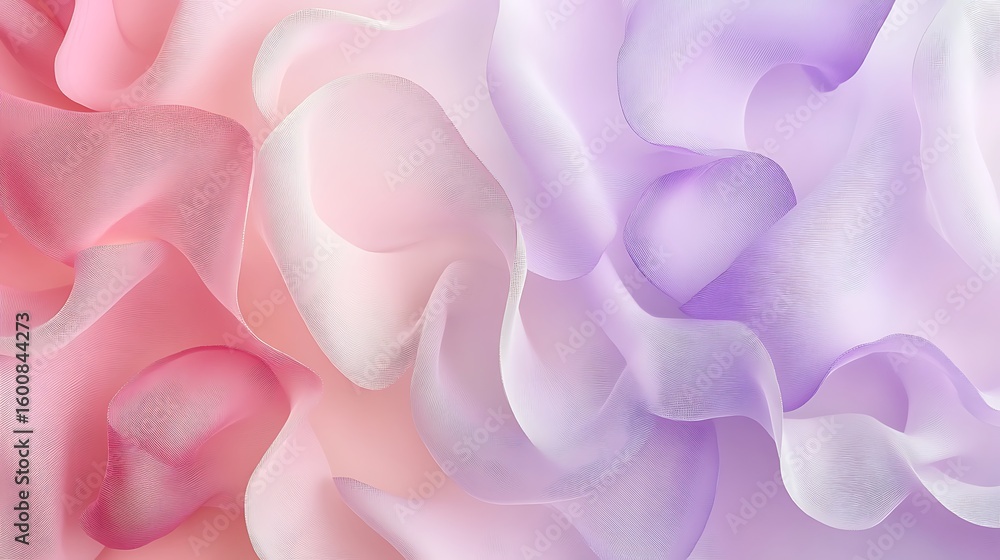 Obraz premium Delicate pink and purple silk fabric background with soft flowing waves for elegant designs