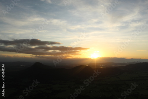sunset over the mountains