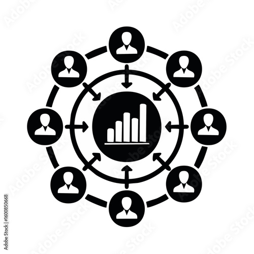 HR Dashboard Icon with Turnover and Diversity Metrics