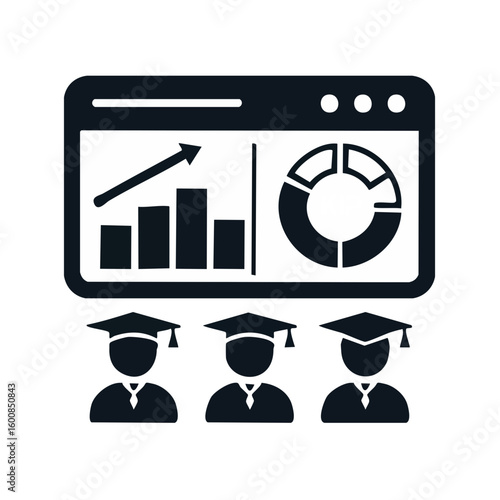 Education KPI Dashboard Icon Showing Student Performance