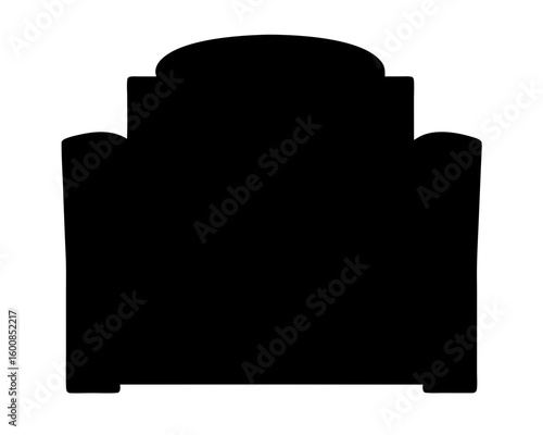 Silhouette of a classic armchair with an arched back and armrests