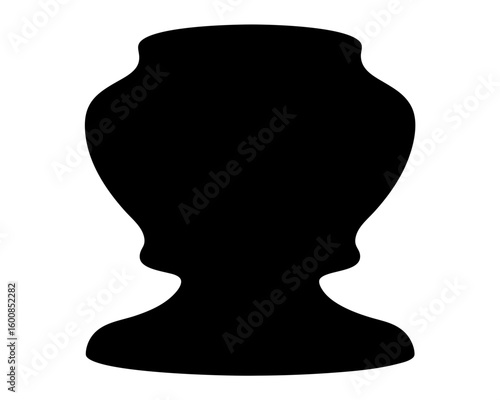 Rorschach vase illusion showing both vase and two faces black silhouette