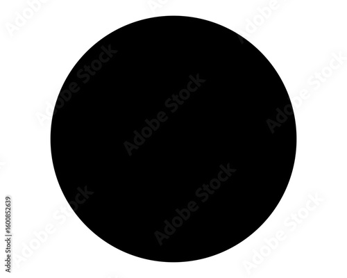 Simple illustration of a solid black circle against a white background plane